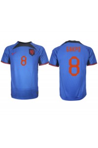 Alankomaat Cody Gakpo #8 Jalkapallovaatteet Vieraspaita MM-kisat 2022 Lyhythihainen